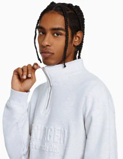 HOMME BERSHKA Sweats*Sweat col montant zippé