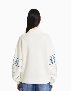 FEMME BERSHKA BSK Teen*Sweat col montant zippé imprimé