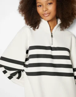 FEMME BERSHKA Sweats*Sweat col montant zippé imprimé