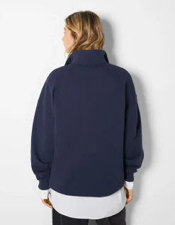 FEMME BERSHKA BSK Teen*Sweat col montant zippé imprimé San Diego
