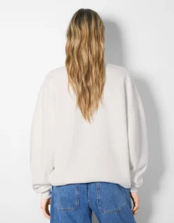 FEMME BERSHKA BSK Teen*Sweat col montant zippé imprimé