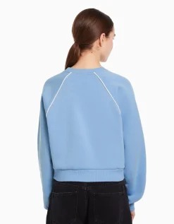 FEMME BERSHKA Sweats*Sweat col rond imprimé contraste