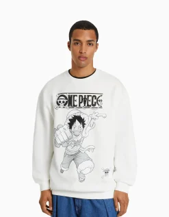 HOMME BERSHKA Vêtements*Sweat col rond imprimé One Piece
