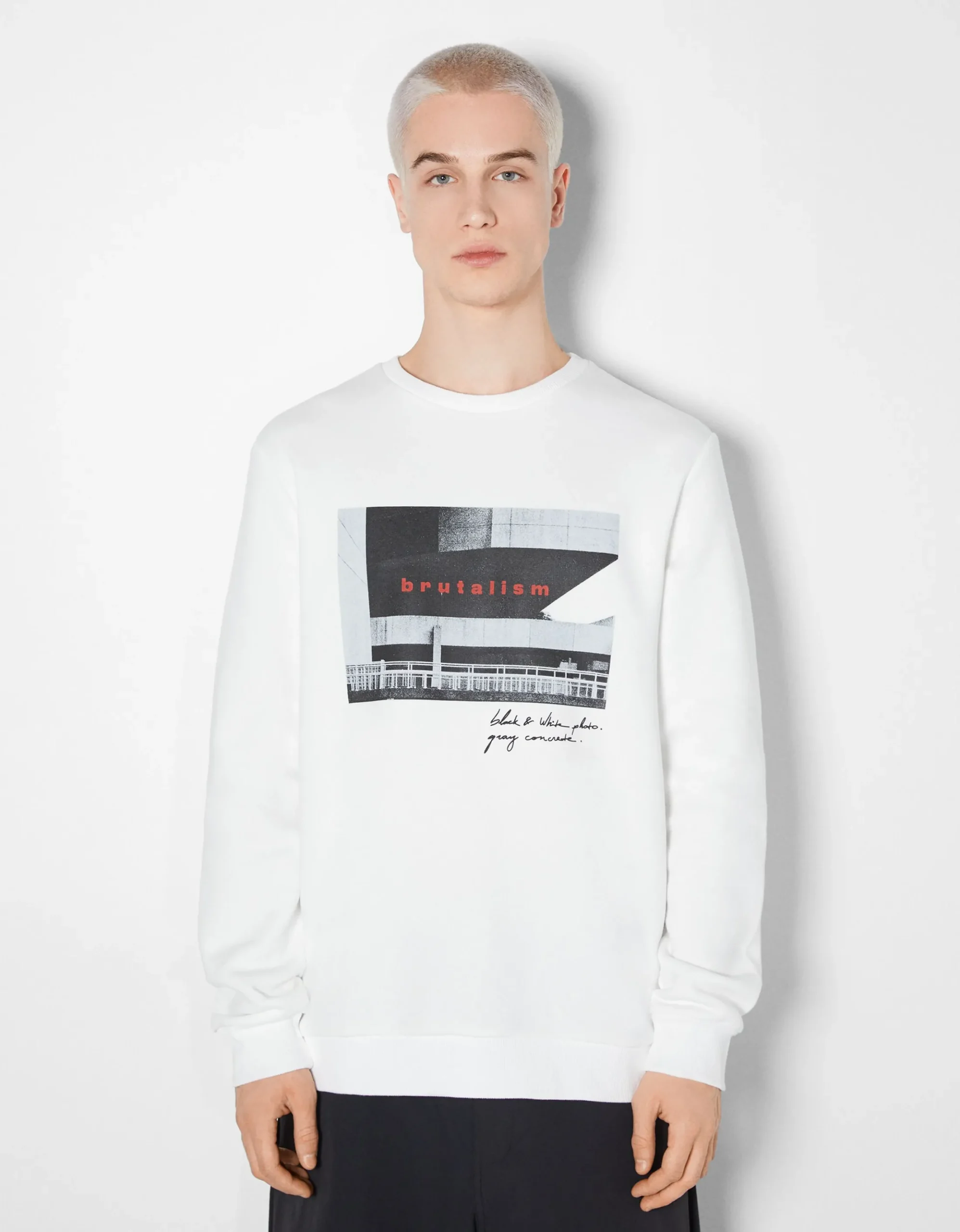 HOMME BERSHKA Sweats*Sweat easy fit imprimé photo