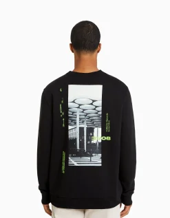 HOMME BERSHKA Sweats*Sweat easy fit imprimé photo