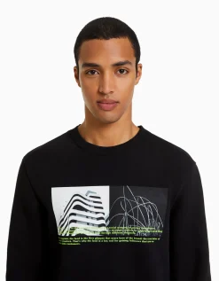 HOMME BERSHKA Sweats*Sweat easy fit imprimé photo