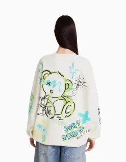FEMME BERSHKA Sweats*Sweat imprimé
