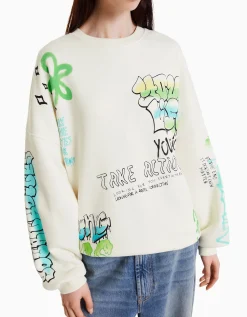 FEMME BERSHKA Sweats*Sweat imprimé