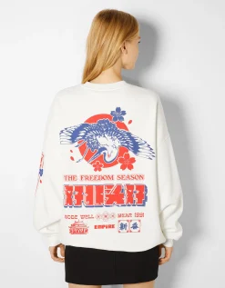 FEMME BERSHKA Sweats*Sweat imprimé