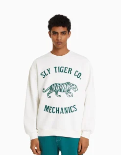 HOMME BERSHKA Sweats*Sweat imprimé