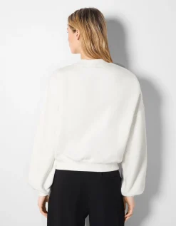 FEMME BERSHKA BSK Teen*Sweat imprimé broderie