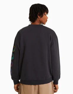 HOMME BERSHKA Vêtements*Sweat imprimé Nirvana