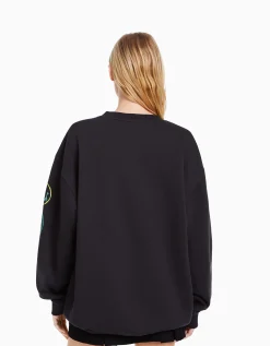 FEMME BERSHKA Sweats*Sweat imprimé Nirvana