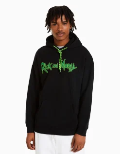 HOMME BERSHKA Vêtements*Sweat imprimé Rick et Morty