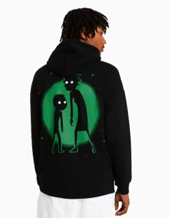 HOMME BERSHKA Vêtements*Sweat imprimé Rick et Morty