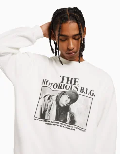 HOMME BERSHKA Sweats*Sweat imprimé The Notorious B.I.G.