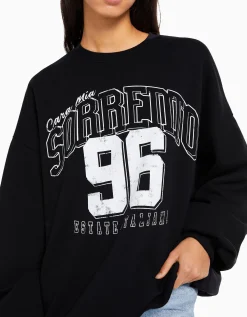 FEMME BERSHKA Sweats*Sweat manches longues imprimé