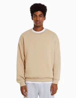 HOMME BERSHKA Vêtements*Sweat oversize col rond