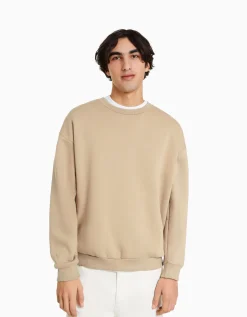HOMME BERSHKA Vêtements*Sweat oversize col rond