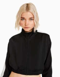 FEMME BERSHKA Sweats*Sweat zippé bande latérale