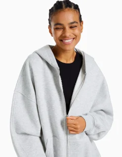 FEMME BERSHKA Pulls*Sweat zippé capuche oversize