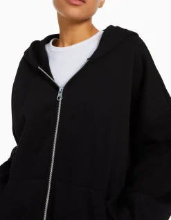 FEMME BERSHKA Basiques*Sweat zippé capuche oversize