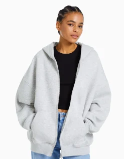 FEMME BERSHKA Sweats*Sweat zippé capuche oversize