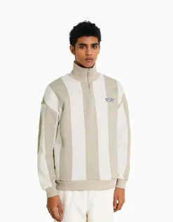 HOMME BERSHKA Sweats*Sweat zippé rayures