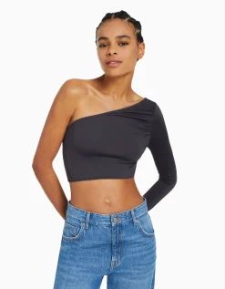 FEMME BERSHKA Tee-shirts*Top asymétrique manche longue