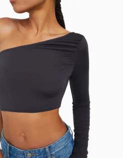 FEMME BERSHKA Tee-shirts*Top asymétrique manche longue