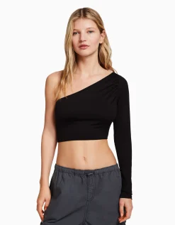 FEMME BERSHKA Vêtements*Top asymétrique manche longue