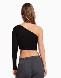 FEMME BERSHKA Vêtements*Top asymétrique manche longue