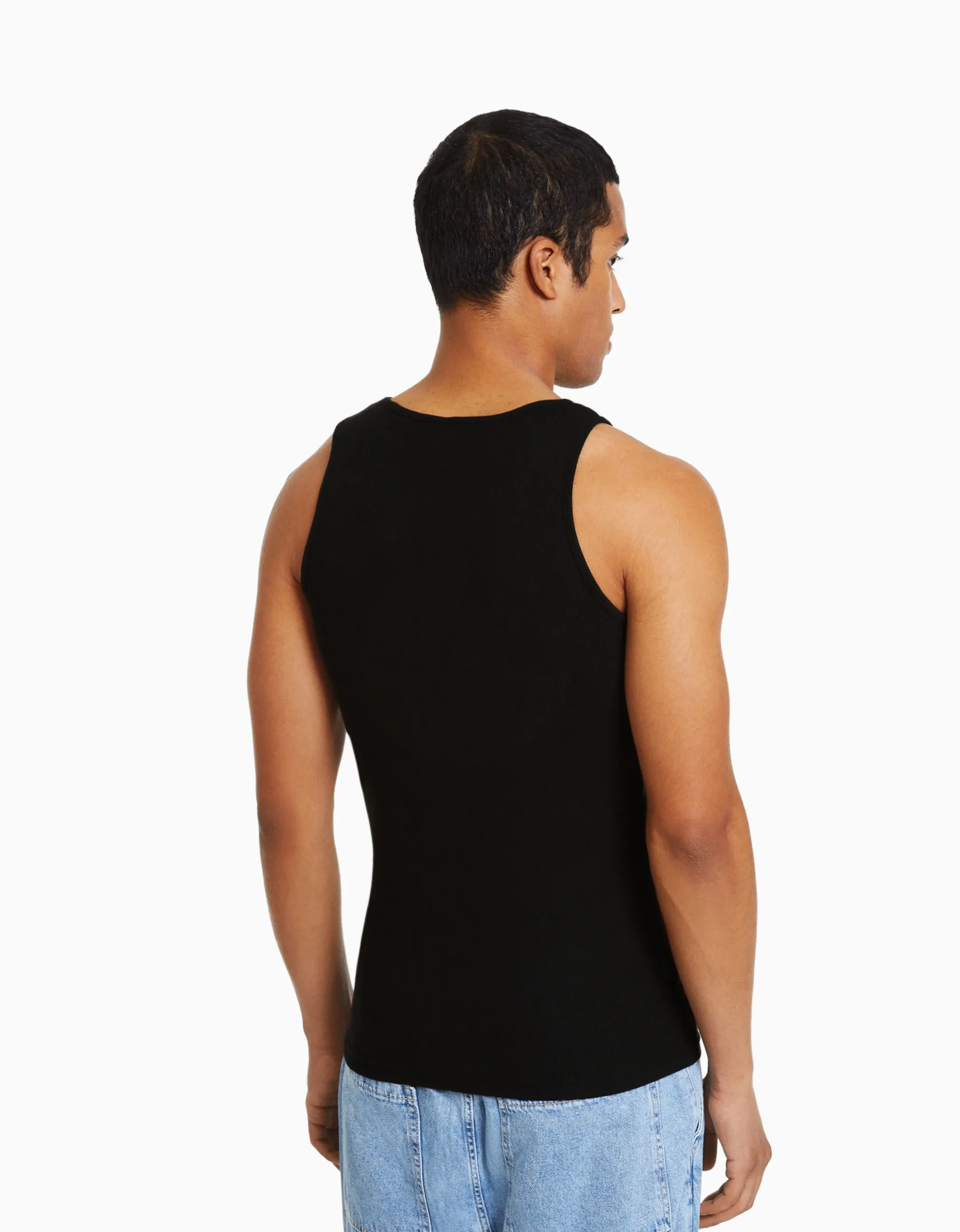 HOMME BERSHKA Vêtements*Top bretelles bord-côte