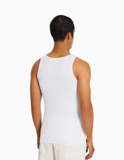 HOMME BERSHKA Vêtements*Top bretelles bord-côte