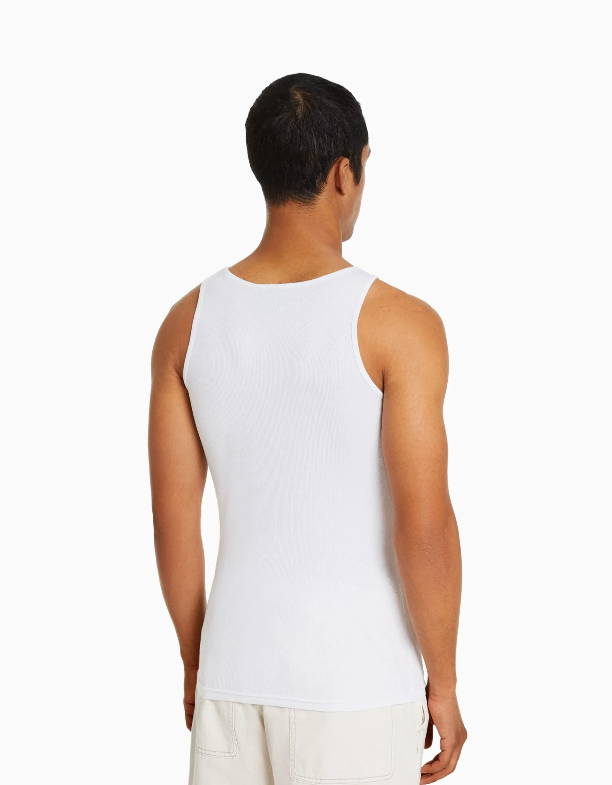 HOMME BERSHKA Vêtements*Top bretelles bord-côte