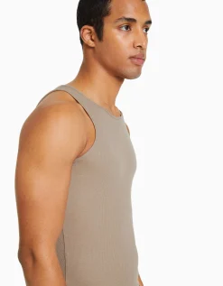 HOMME BERSHKA Vêtements*Top bretelles bord-côte