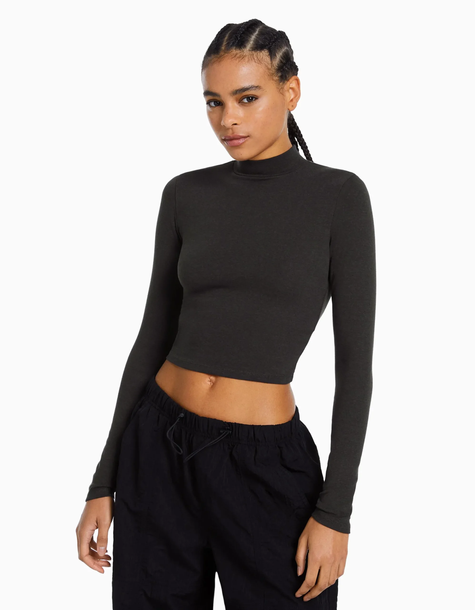FEMME BERSHKA Tee-shirts*Top col montant manches longues