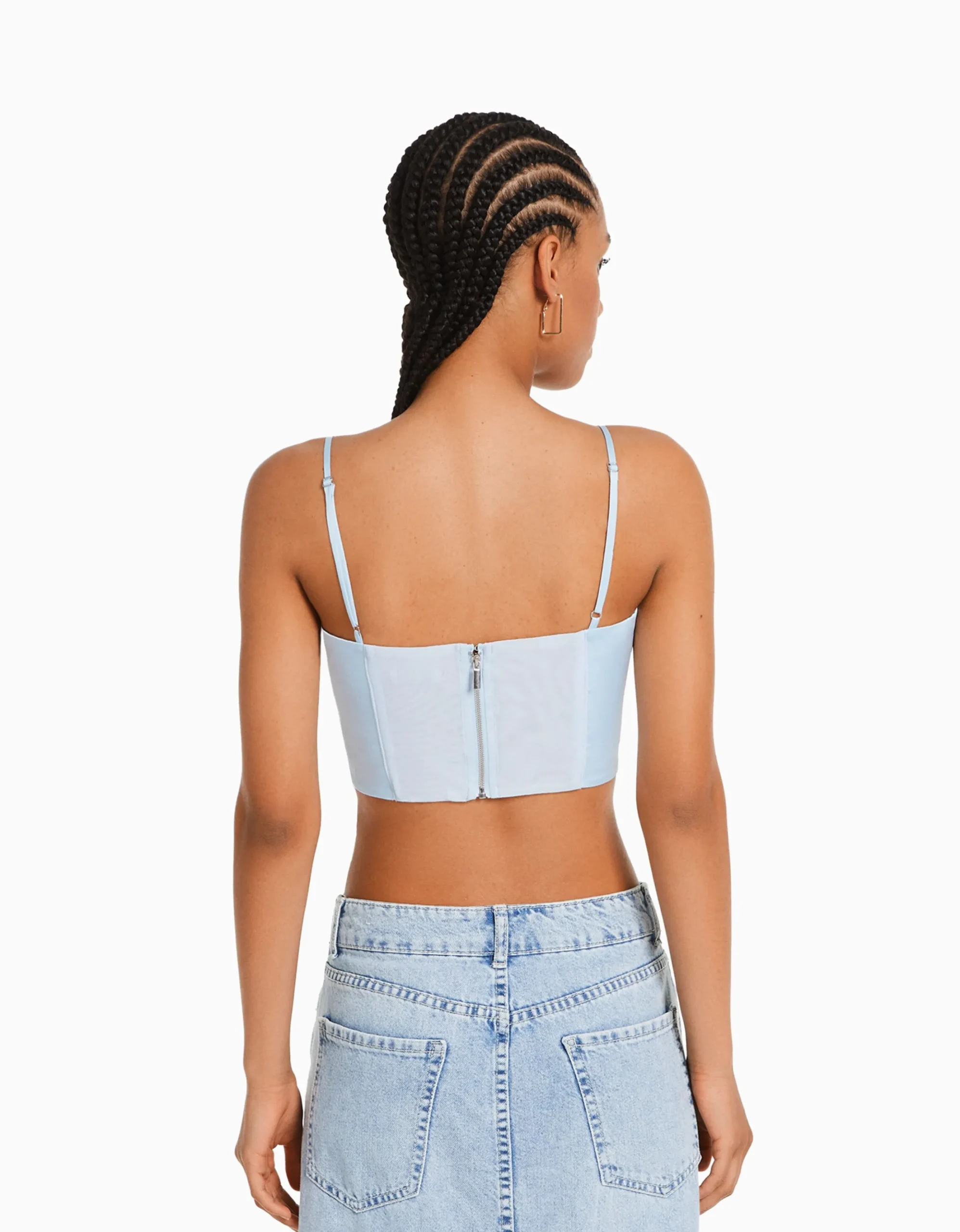FEMME BERSHKA Vêtements*Top corset satiné bretelles fines