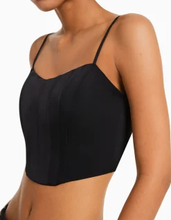 FEMME BERSHKA Vêtements*Top corset satiné bretelles fines