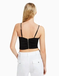 FEMME BERSHKA Tops et corsets*Top froncé détail décolleté