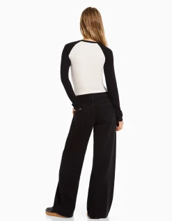 FEMME BERSHKA Tee-shirts*Top manches longues bord-côte Nirvana