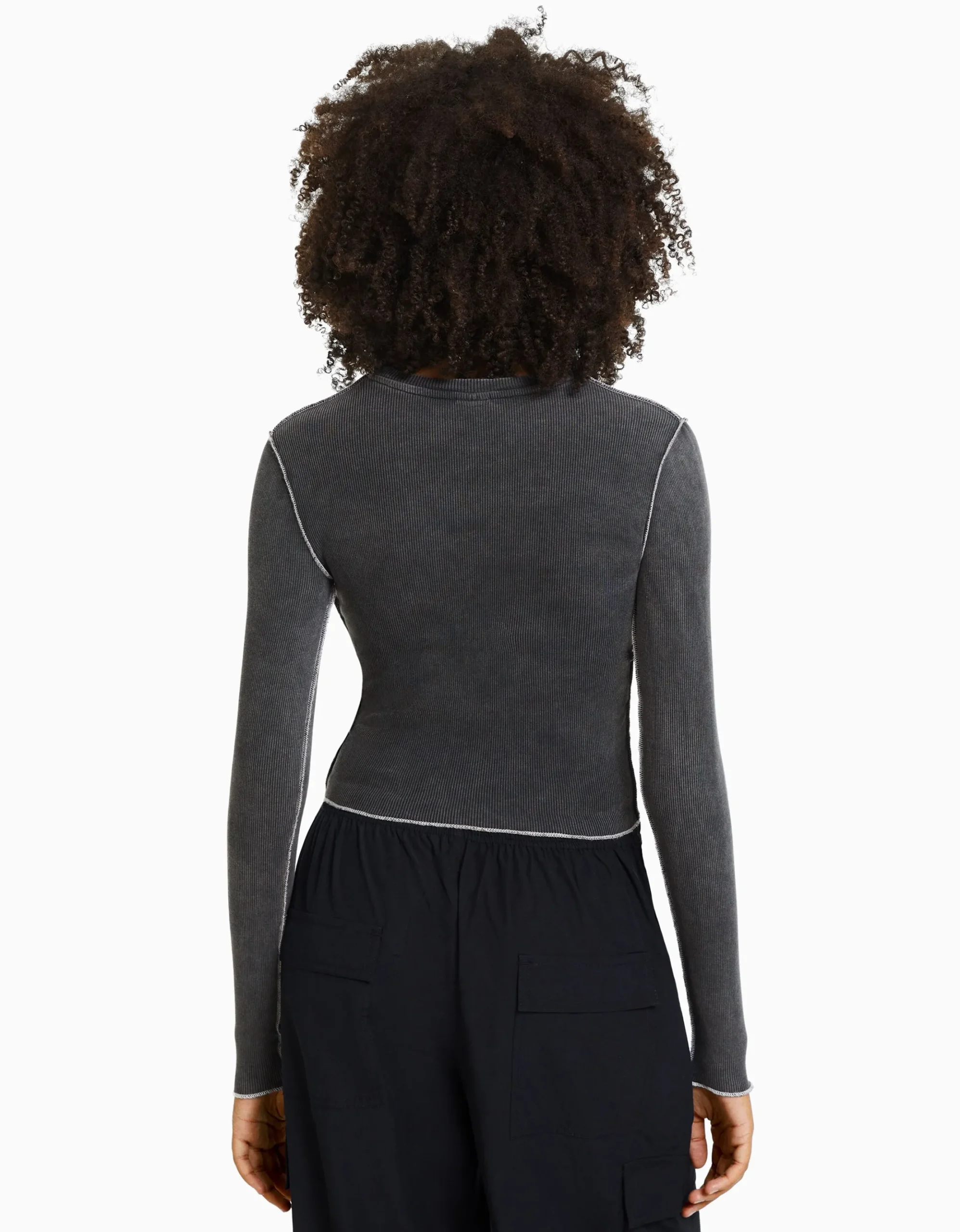 FEMME BERSHKA Tee-shirts*Top manches longues bord-côte