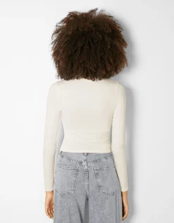 FEMME BERSHKA Join Life*Top manches longues bord-côte