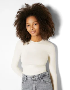 FEMME BERSHKA Join Life*Top manches longues bord-côte