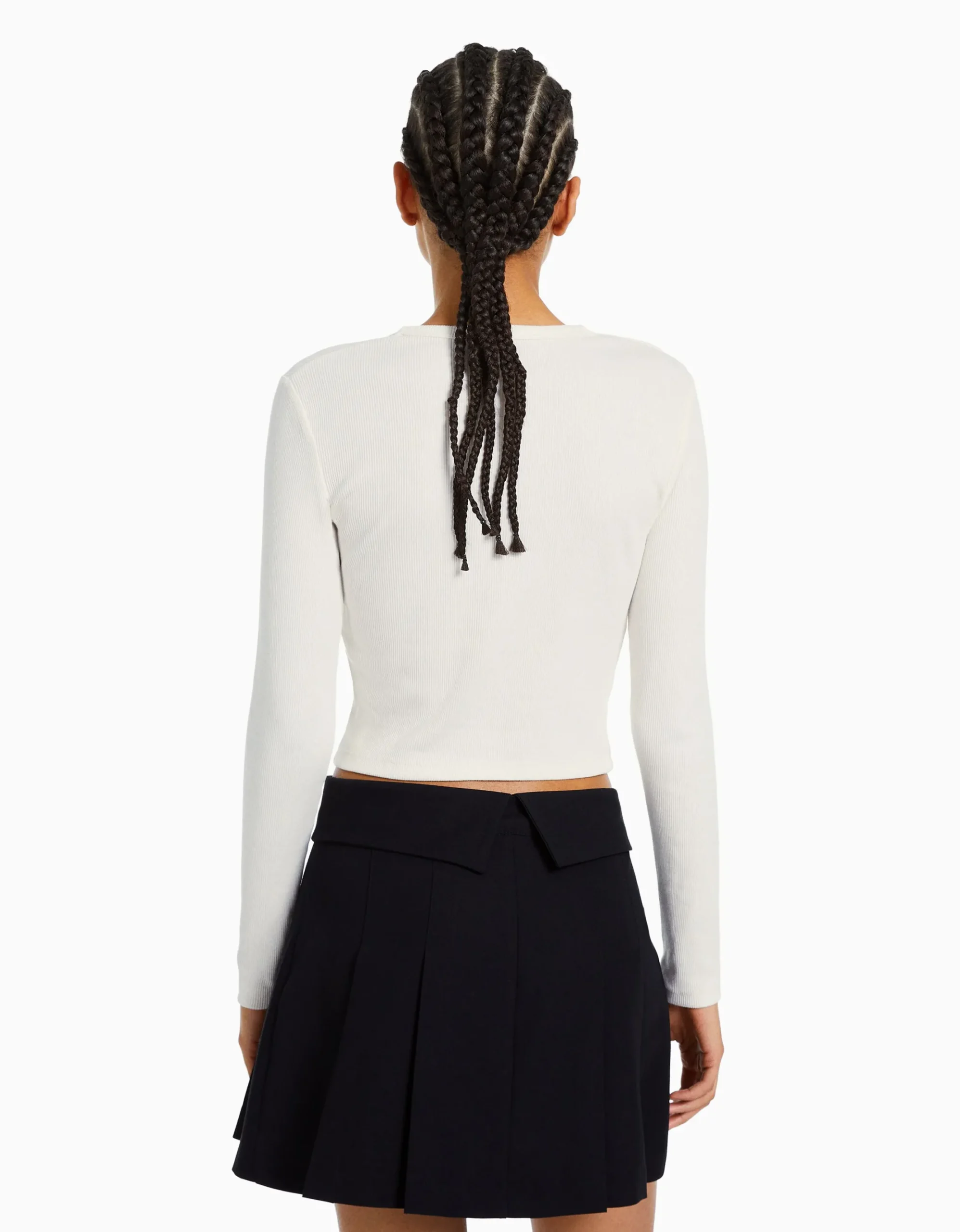 FEMME BERSHKA Personnalisables*Top manches longues bord-côte