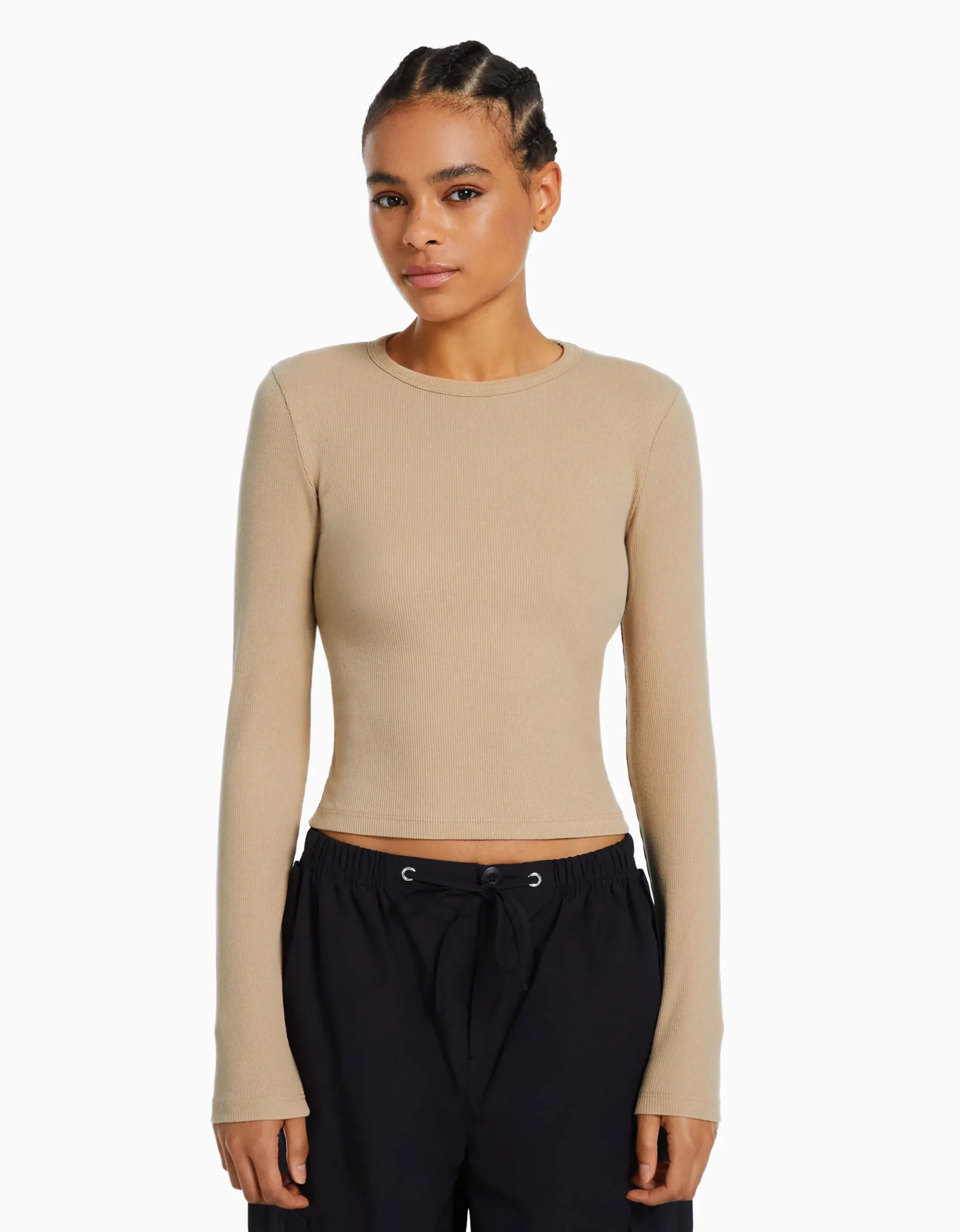 FEMME BERSHKA Tee-shirts*Top manches longues bord-côte