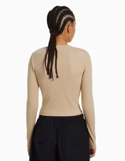 FEMME BERSHKA Tee-shirts*Top manches longues bord-côte