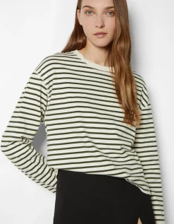 FEMME BERSHKA Tee-shirts*Top manches longues boxy fit rayures