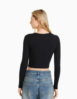 FEMME BERSHKA Tee-shirts*Top manches longues col asymétrique