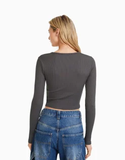 FEMME BERSHKA Tee-shirts*Top manches longues col asymétrique